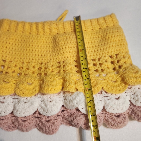 Beautiful Rare Tiered Ruffled Crochet Mini Skirt, 26" Waist. EUC - Picture 6 of 7